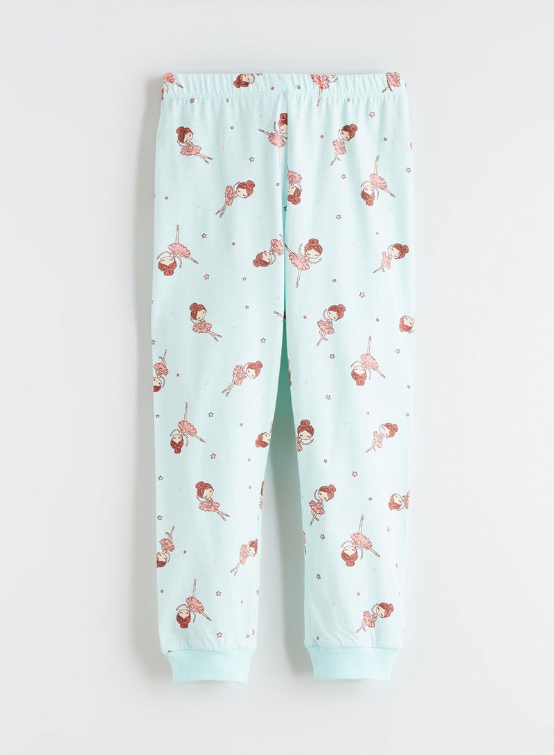 ال سي وايكيكي بيجاما بناتي مطبوعة برقبة دائرية - Image 5